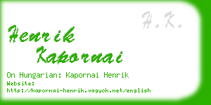 henrik kapornai business card